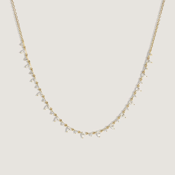 Juliette Diamond Row Necklace Yellow Gold