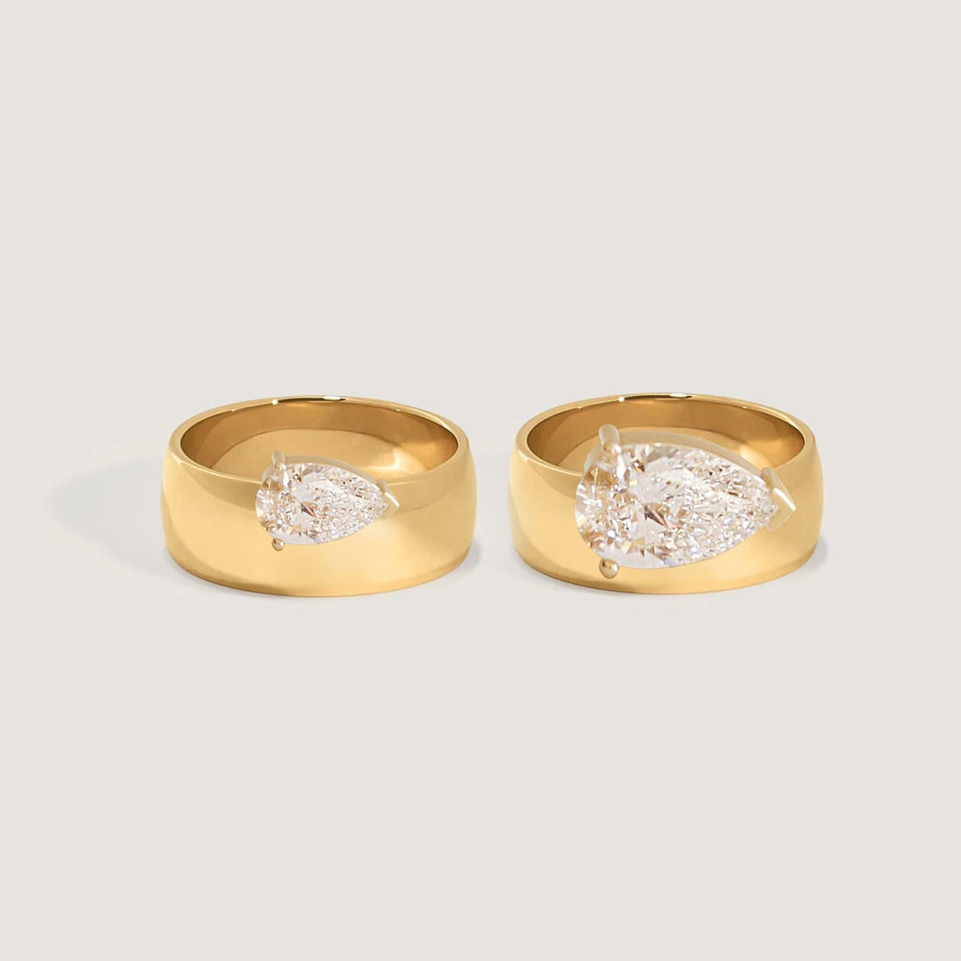 Porter Cigar Band Ring Pear Diamond