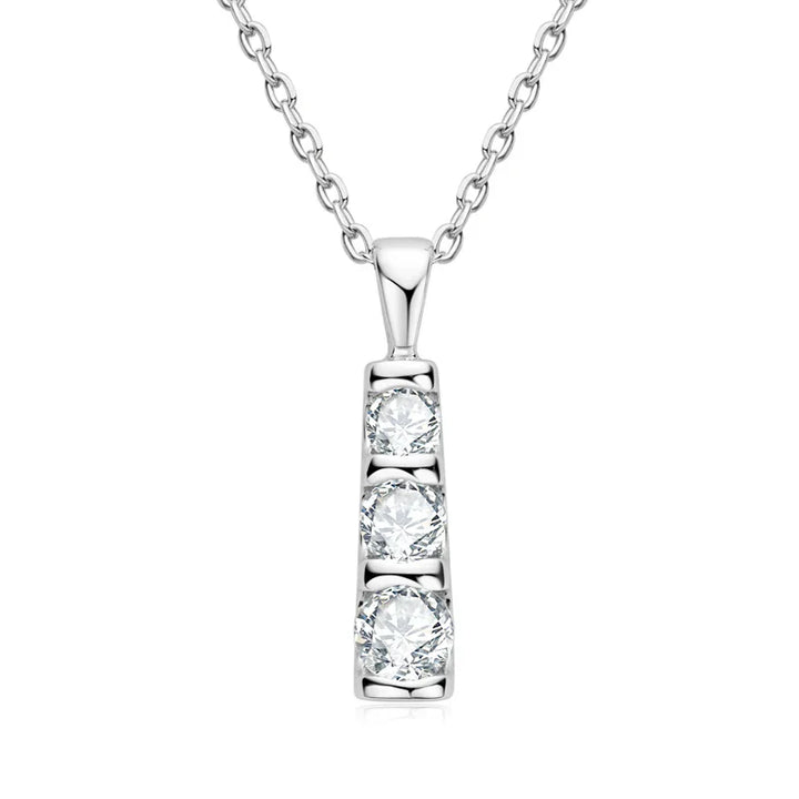 Triple Inlaid Spark Gold Necklace