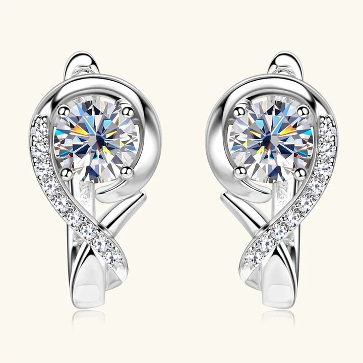 Golden Crystal Stud Flower Earrings