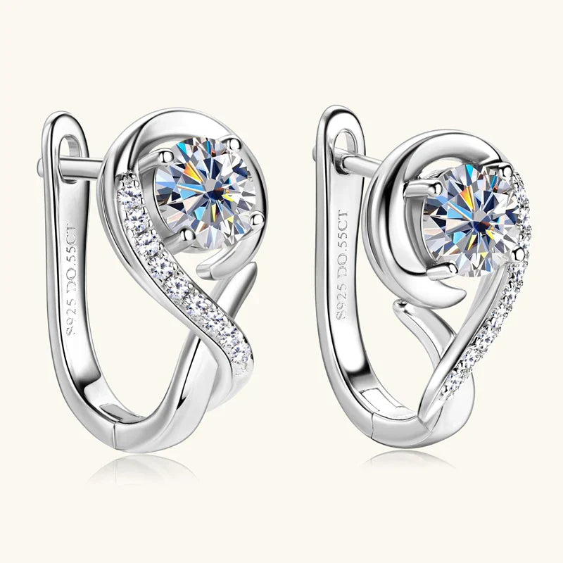 Golden Crystal Stud Flower Earrings