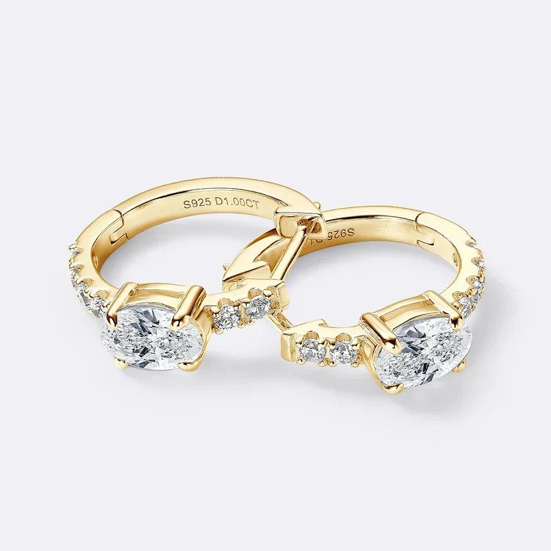 Hoop Gold Crystal Earrings