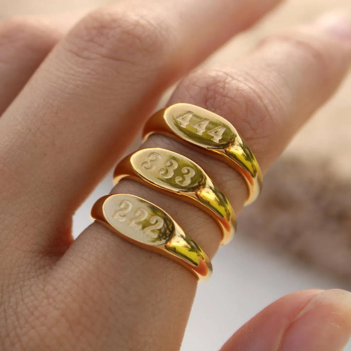 Angelica® Angel Number Signet Ring