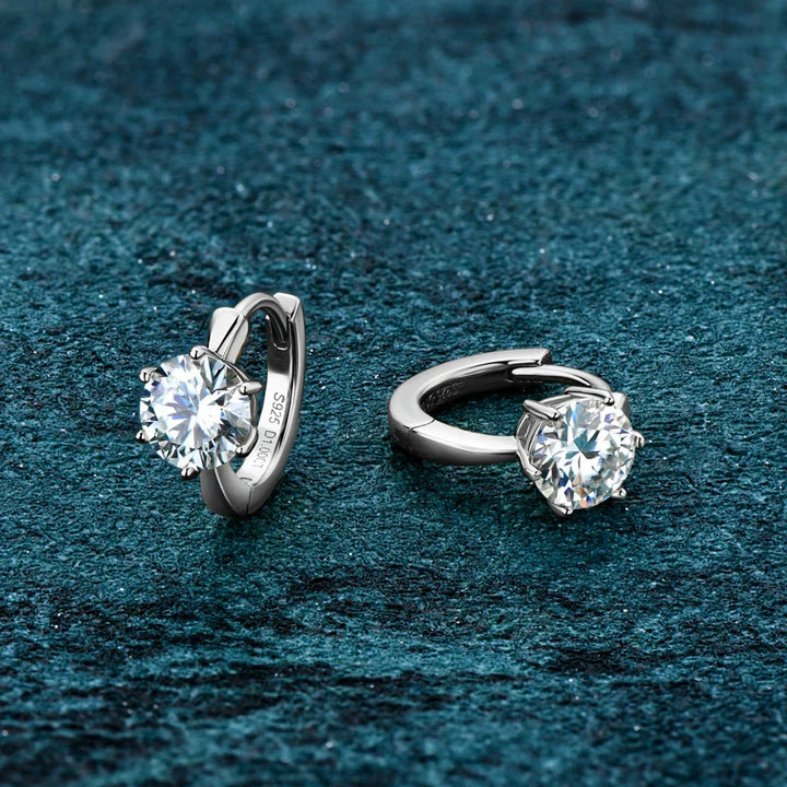 Zirconia Six-Claw Gold Earrings