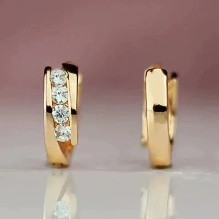 Gold Elegant Zirconia Earrings