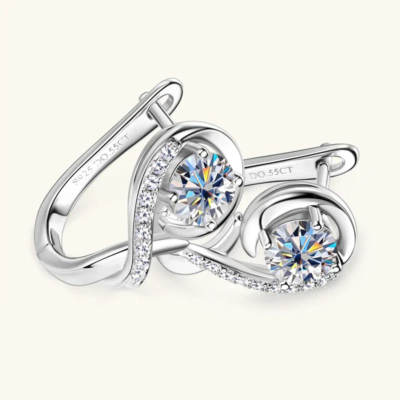 Golden Crystal Stud Flower Earrings