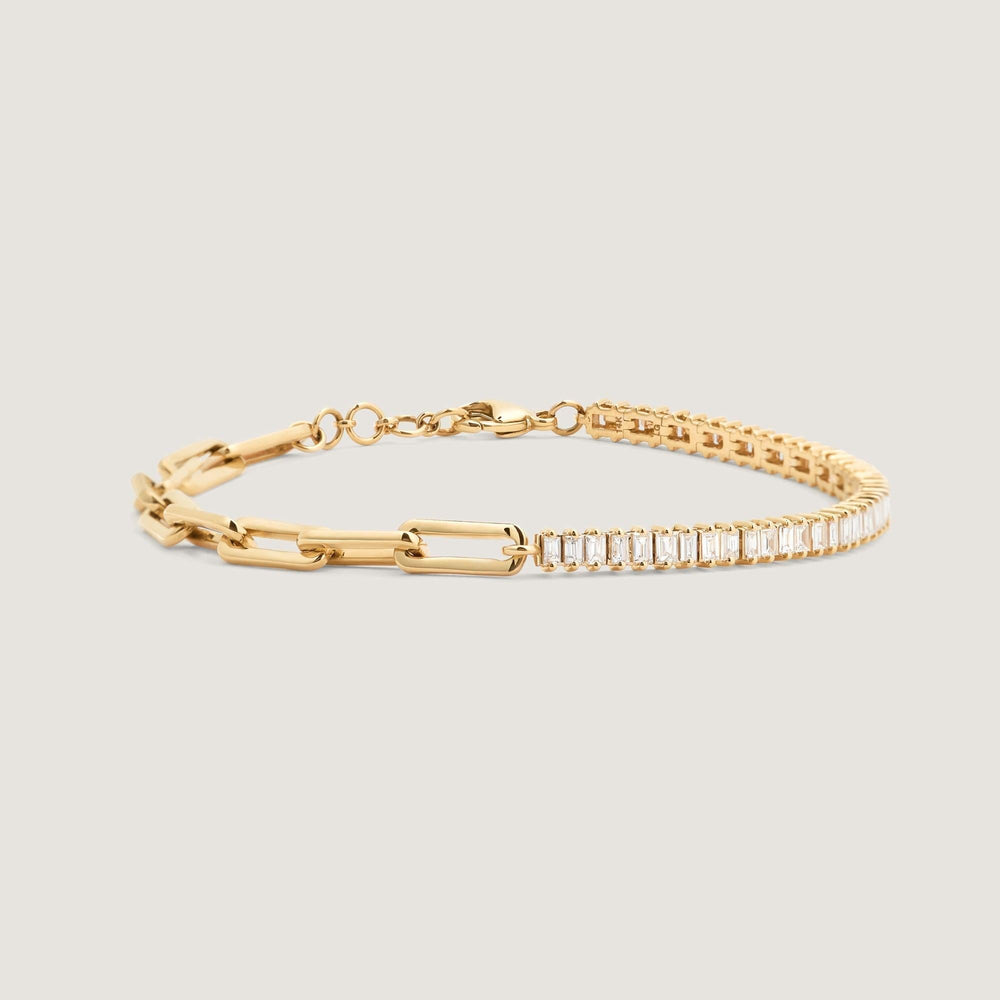Serena Baguette Tennis Link Bracelet Diamond