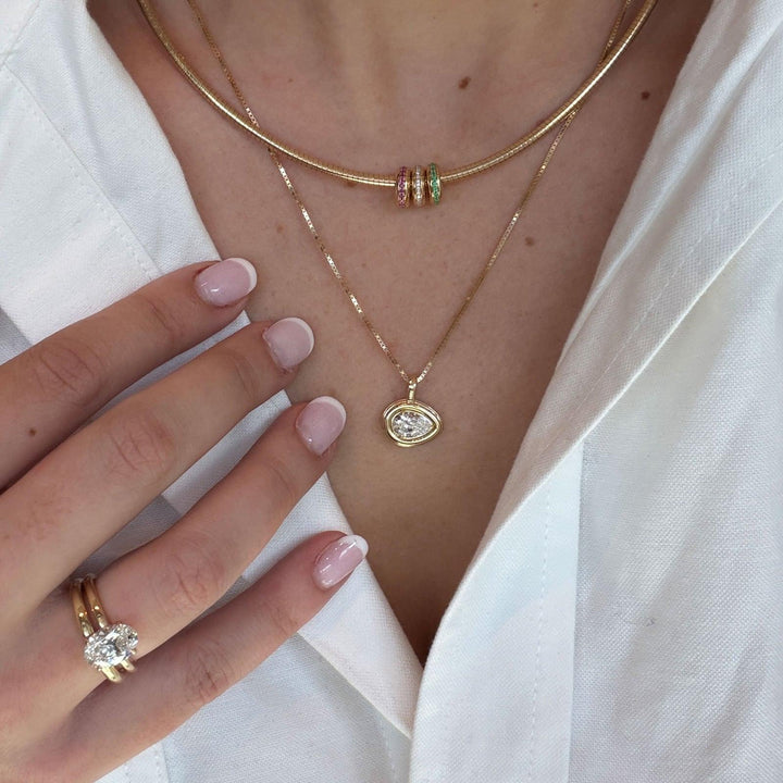 Noelle Pavé Dome Birthstone Charm Diamond