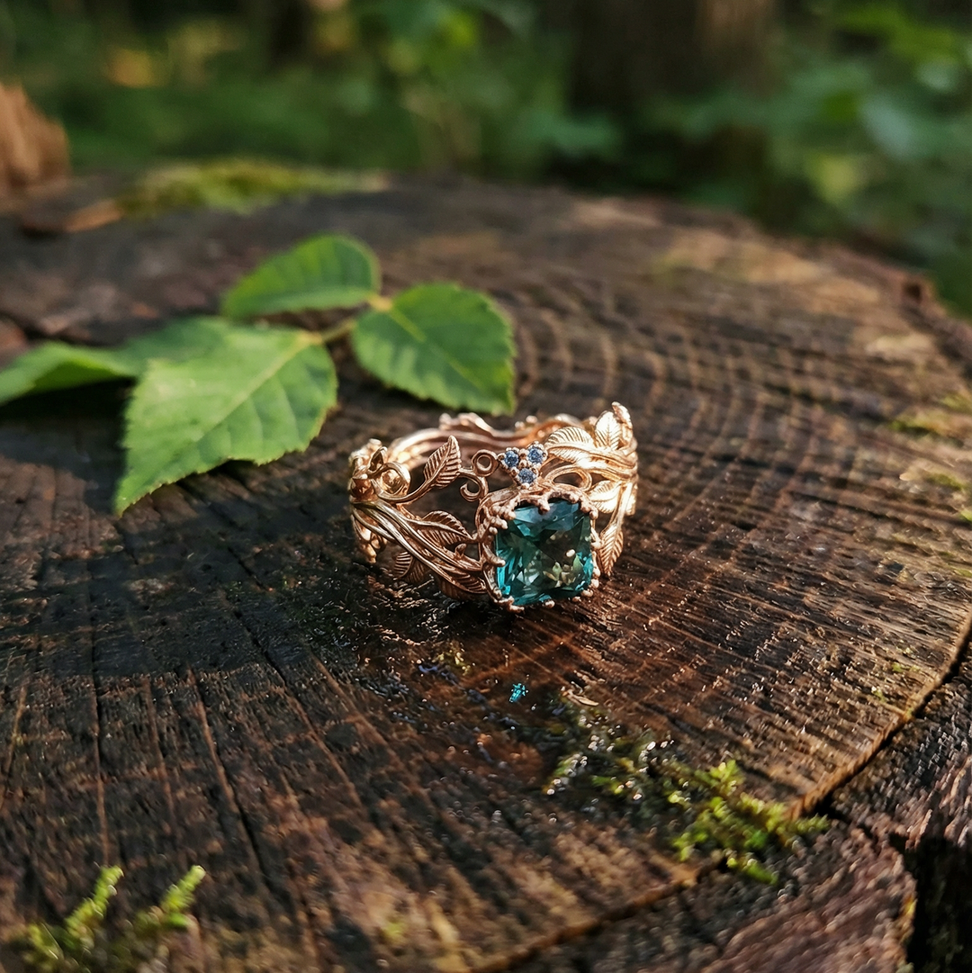 Nature Green Crystal Ring