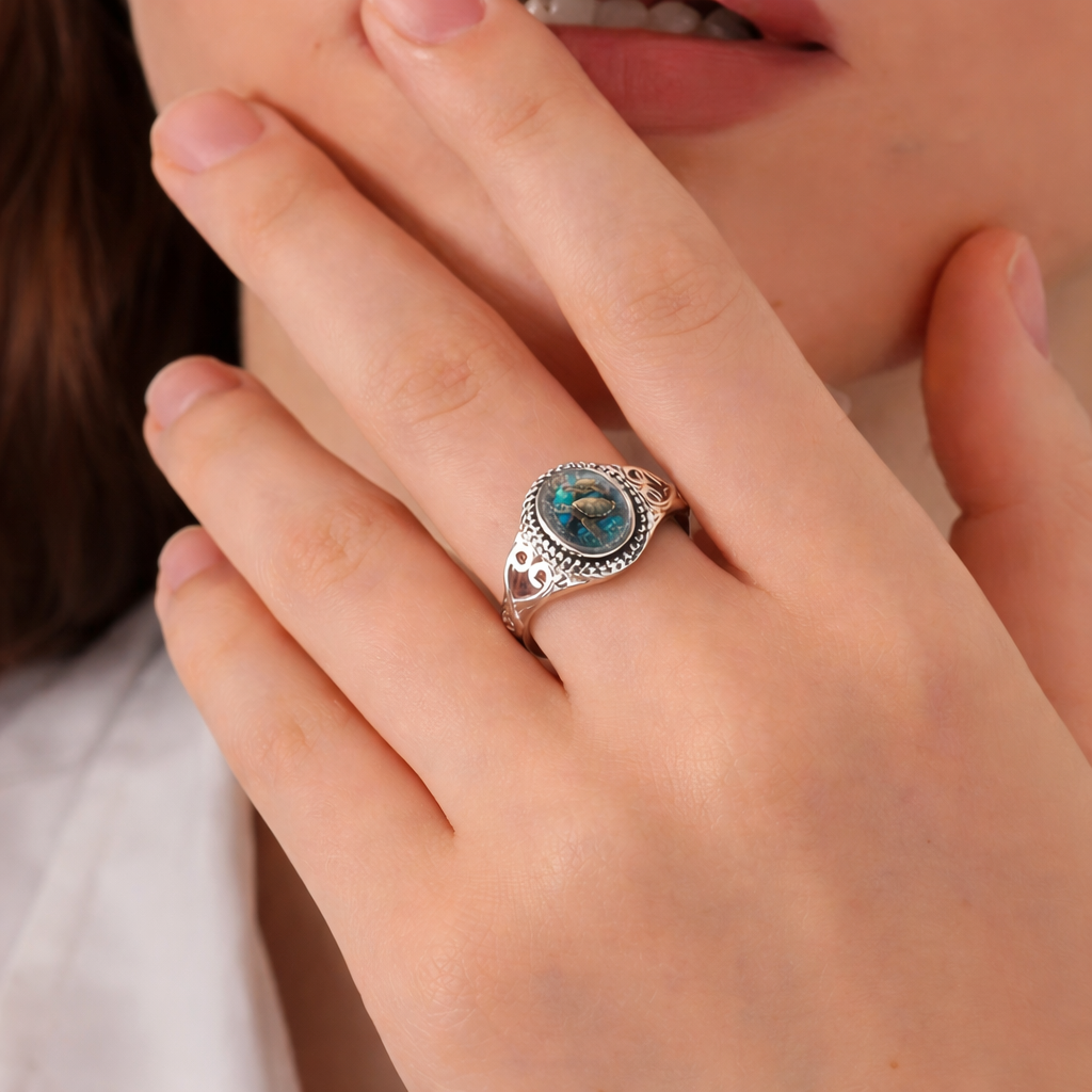 Sea Turtle Seal Silver Ring