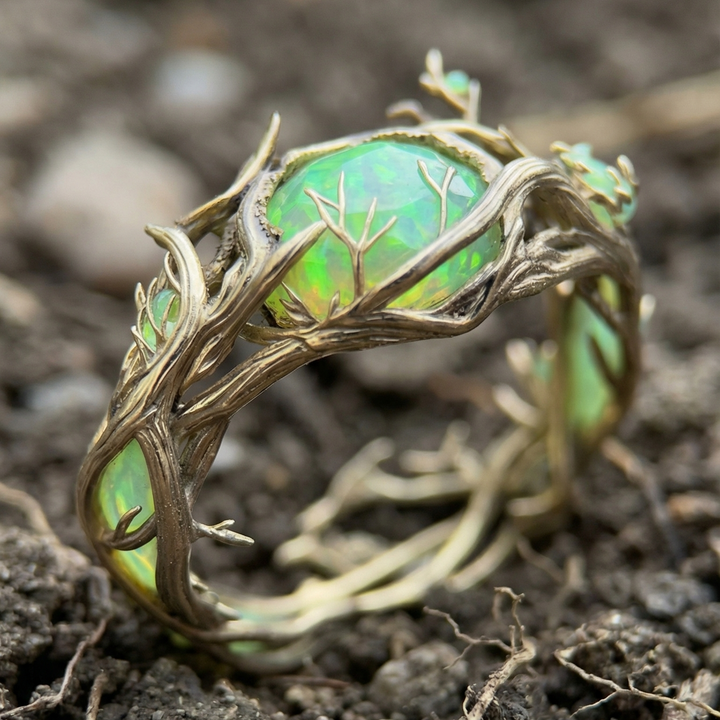 Green Opal Nature Ring