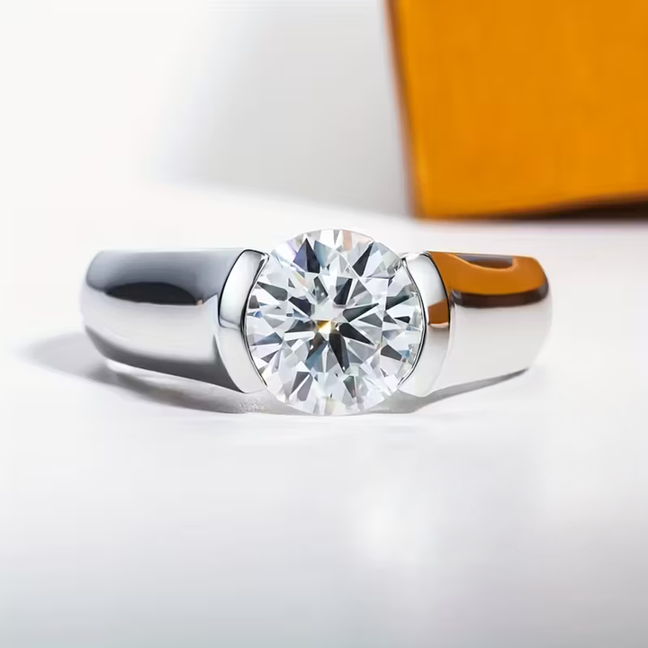 Round Solitaire Gold Zirconia Ring