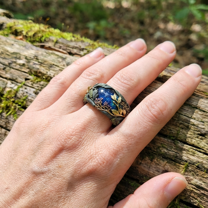 Exotic Crystal Earth Ring