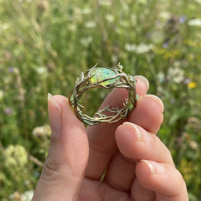 Green Opal Nature Ring