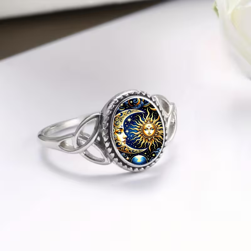 Cosmic Seal Silver Ring