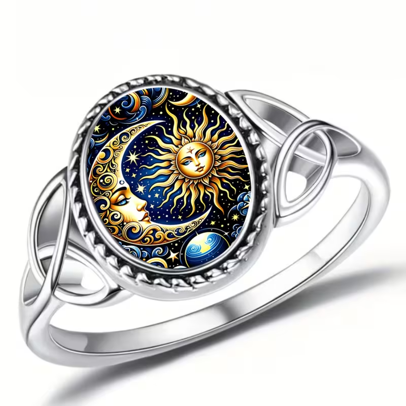Cosmic Seal Silver Ring