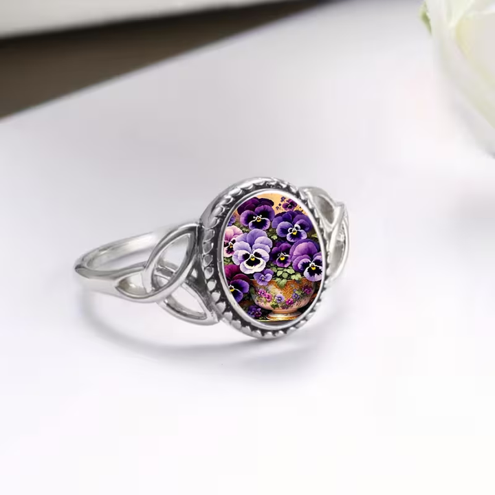 Botanical Seal Silver Ring