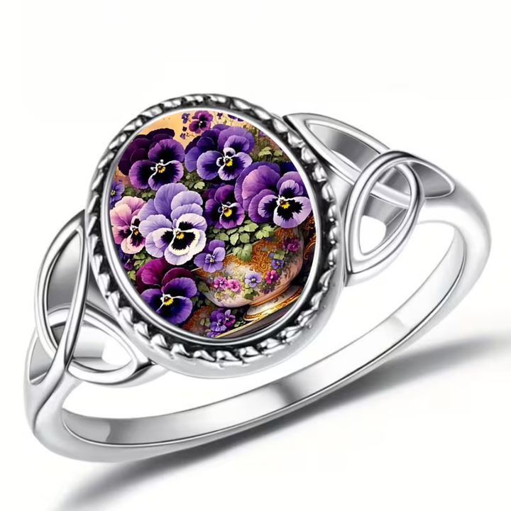 Botanical Seal Silver Ring