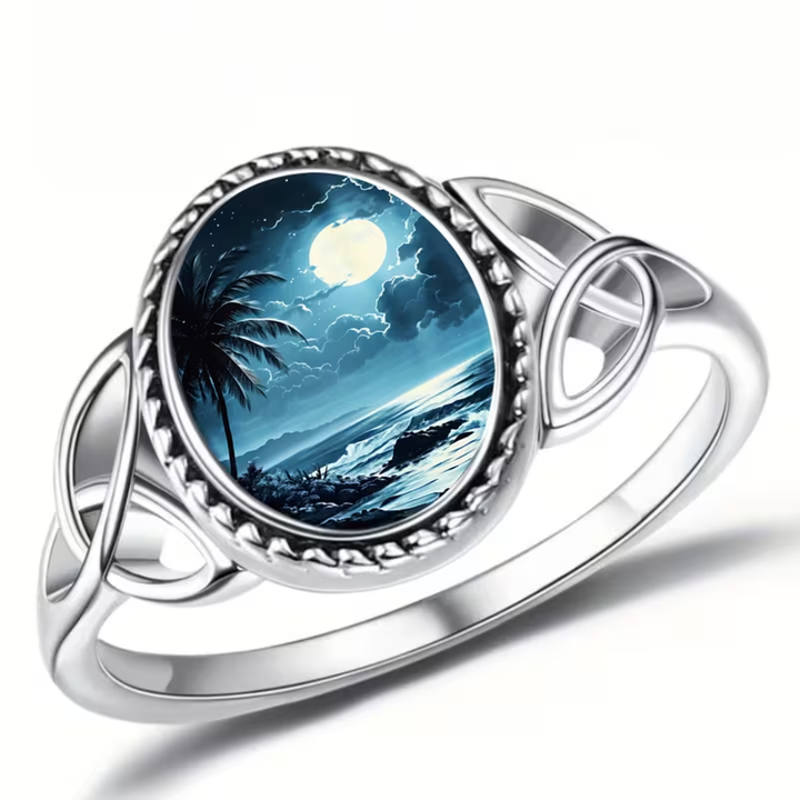 Moonlight Ocean Silver Ring