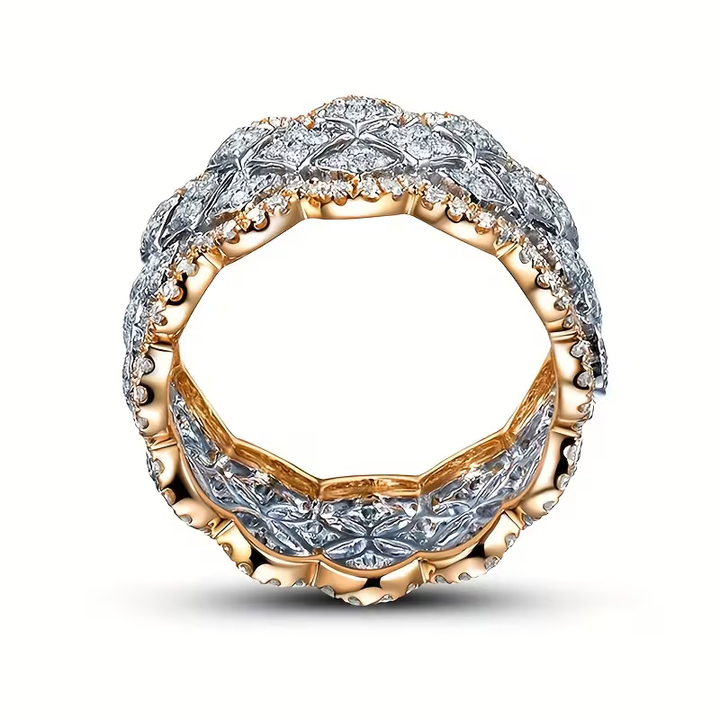 Quatrefoil Pavé Ring