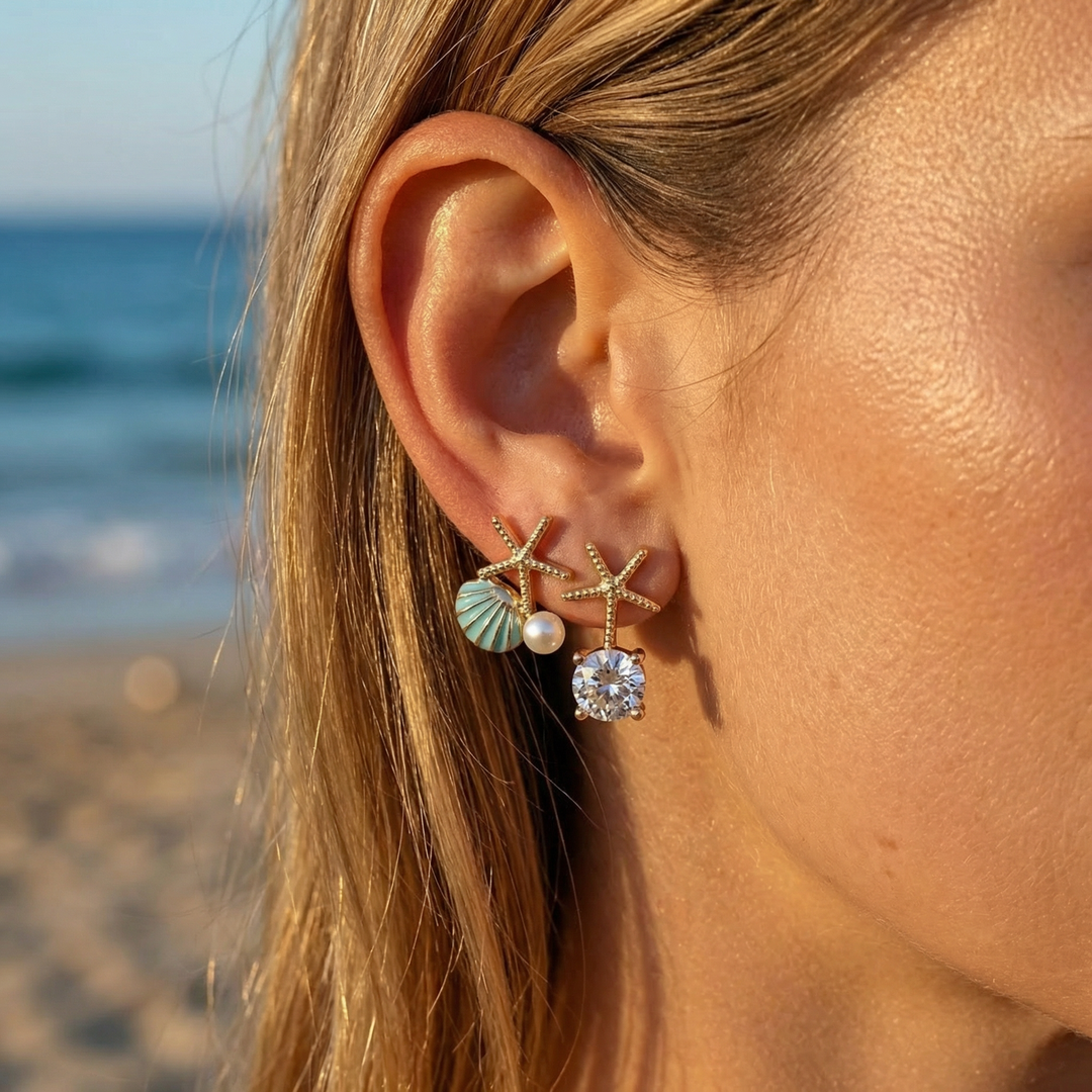 Seashell Gold Earrings