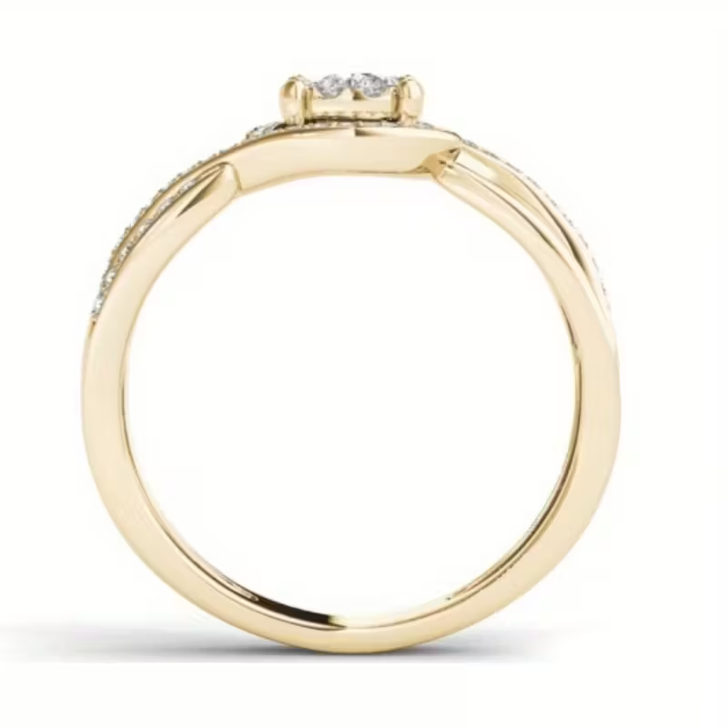 Elegant Engagement Promise Gold Ring