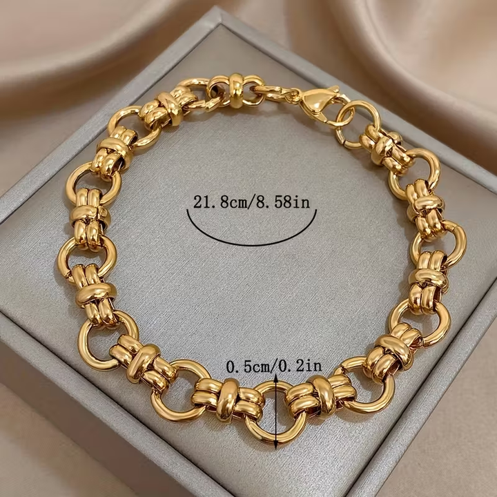 Elegant Gold Chain Braided Bracelet
