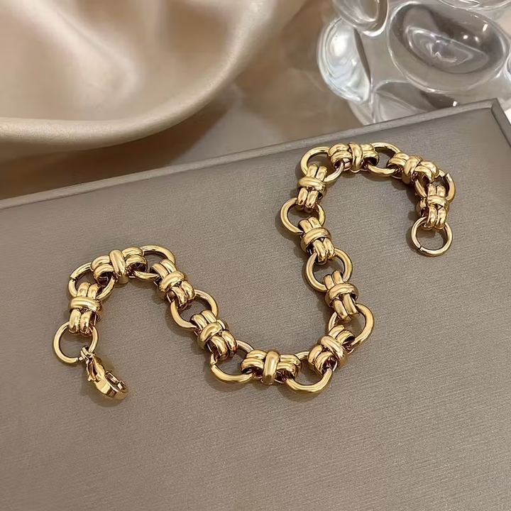 Elegant Gold Chain Braided Bracelet
