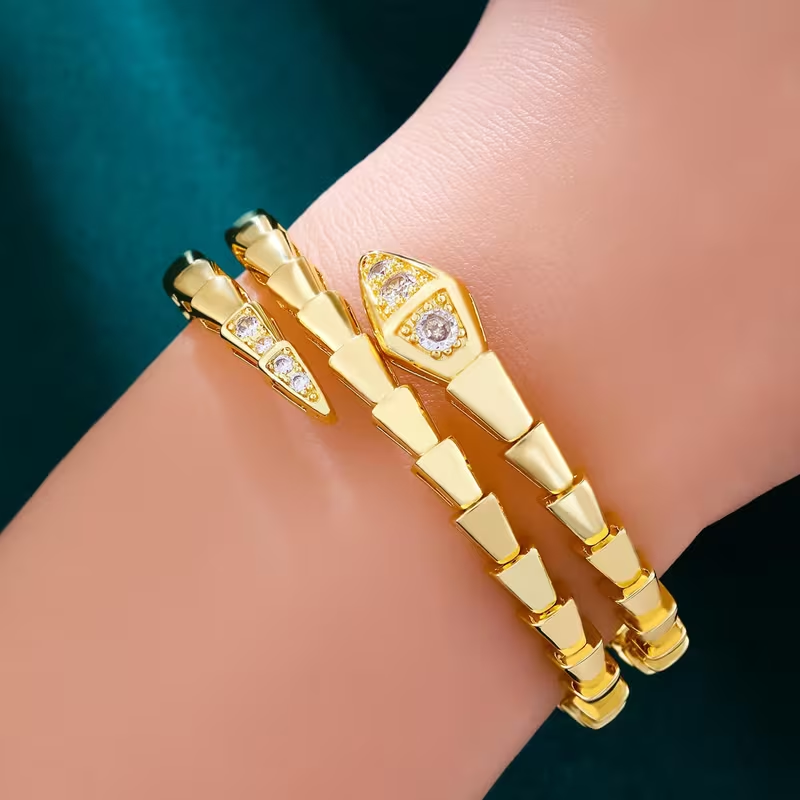 Snake Punk Gold Bracelet