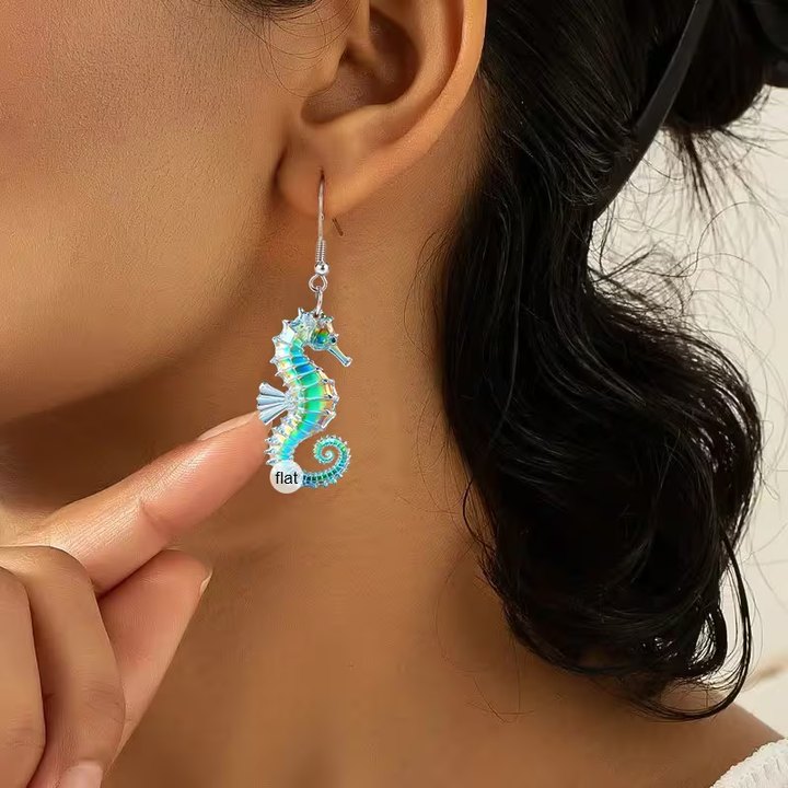 Blue Seahorse Earrings