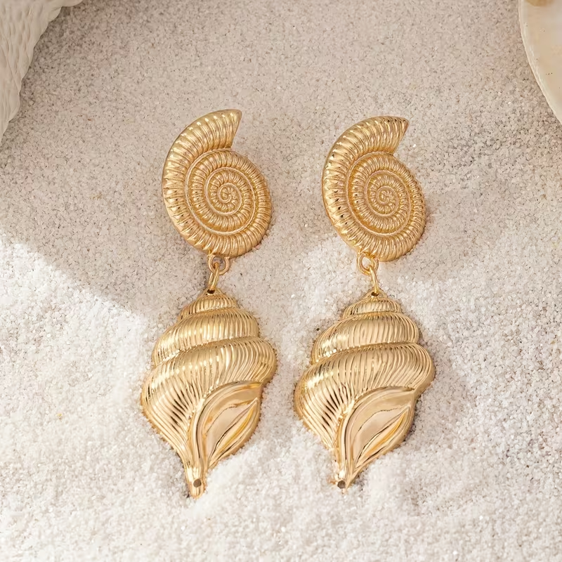 Elegant Gold Shell Earrings