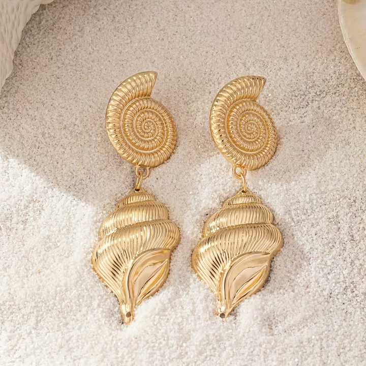 Elegant Gold Shell Earrings