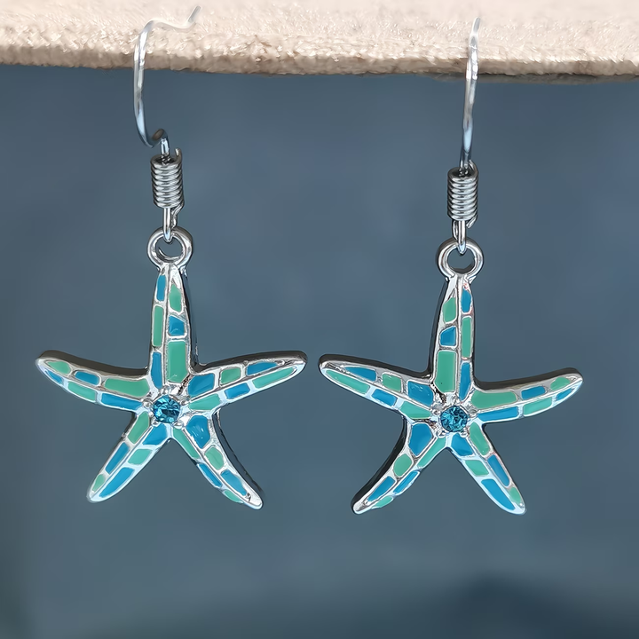 Blue Starfish Earrings