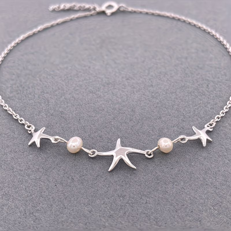 Silver Ocean Pearl Bracelet