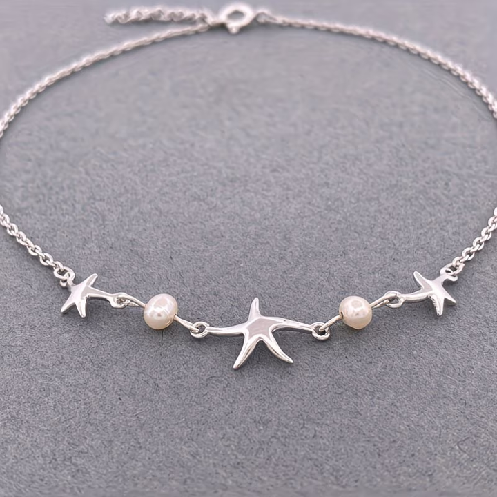 Silver Ocean Pearl Bracelet