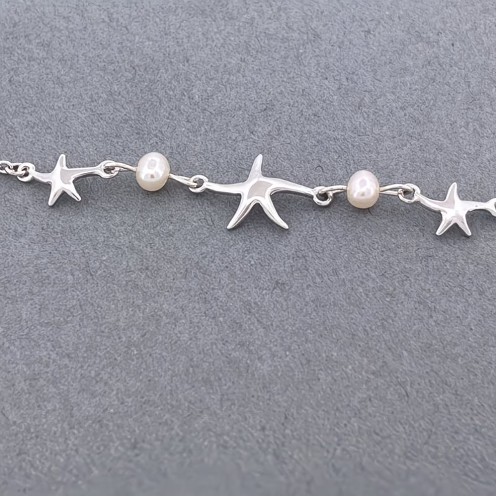 Silver Ocean Pearl Bracelet