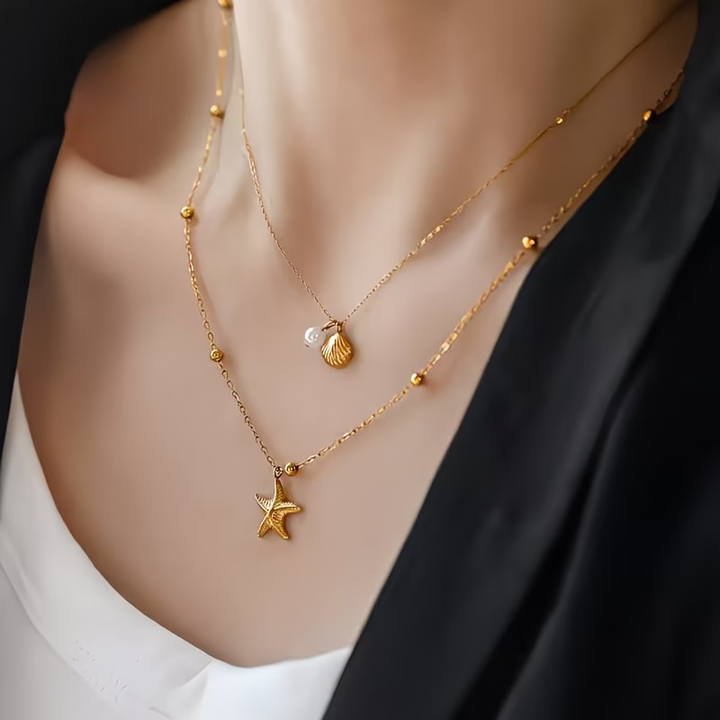 Layered Ocean Gold Necklace