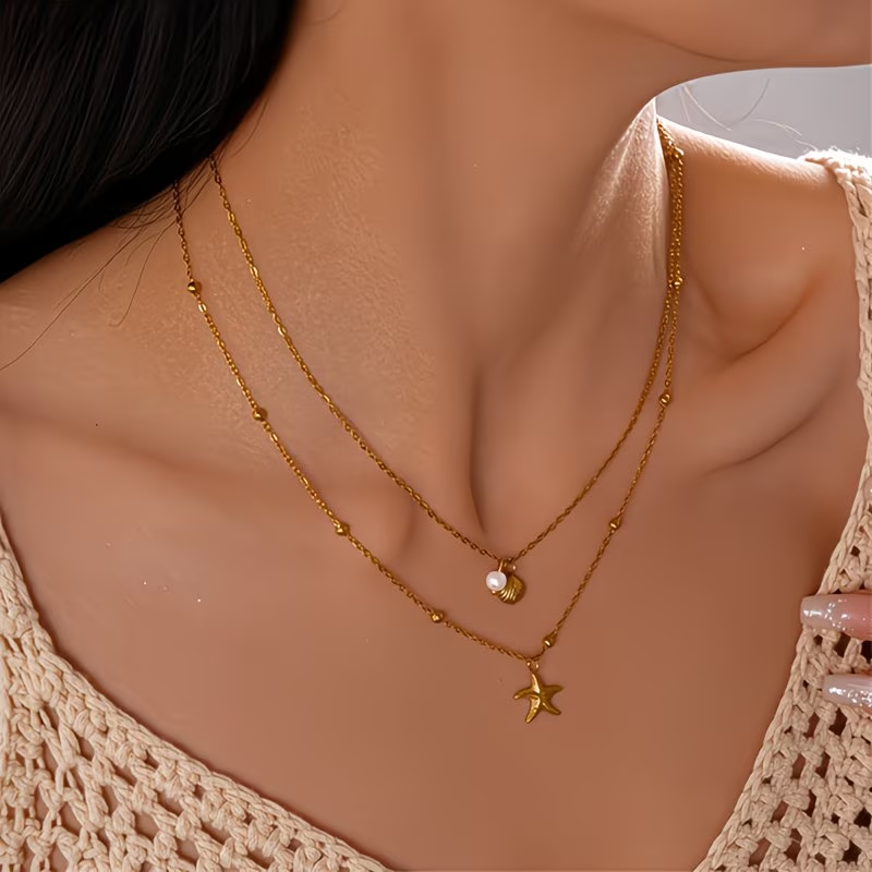 Layered Ocean Gold Necklace