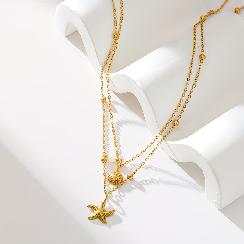 Layered Ocean Gold Necklace