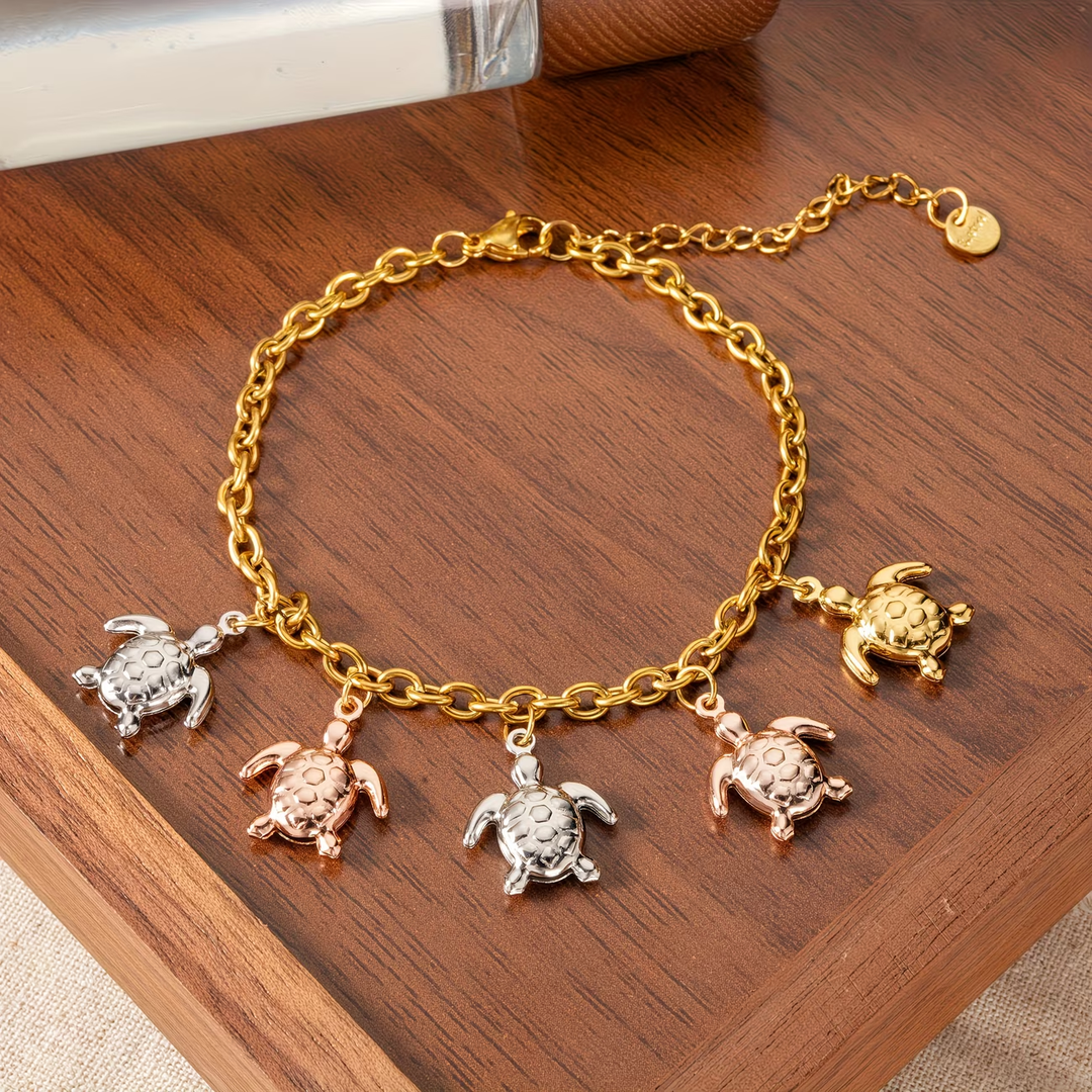 Turtle Charms Gold Bracelet