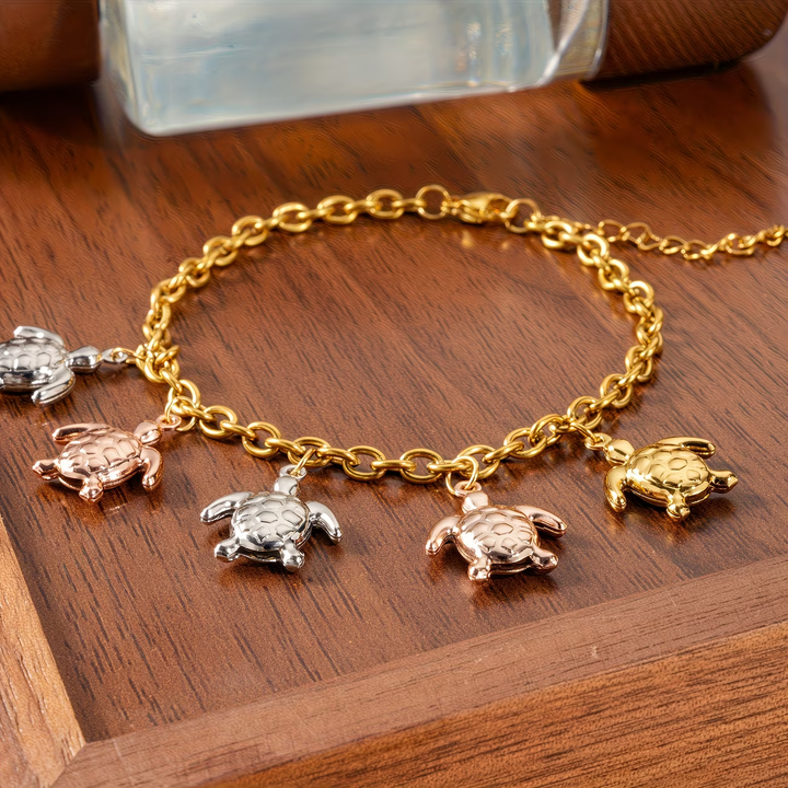 Turtle Charms Gold Bracelet