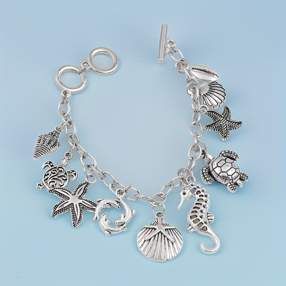 Ocean Silver Charms Bracelet