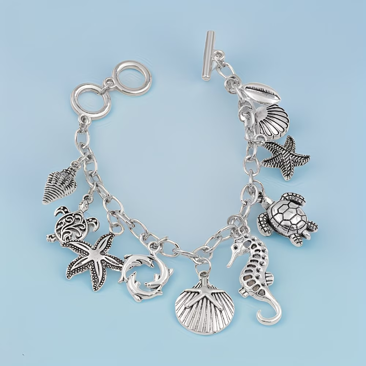 Ocean Silver Charms Bracelet