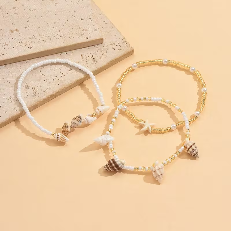 Shell Ankle Bracelet Set