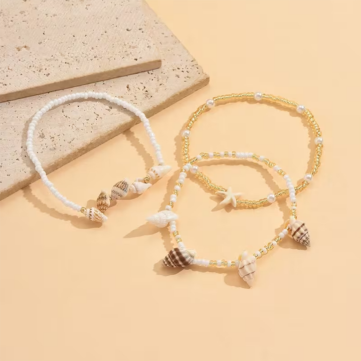 Shell Ankle Bracelet Set