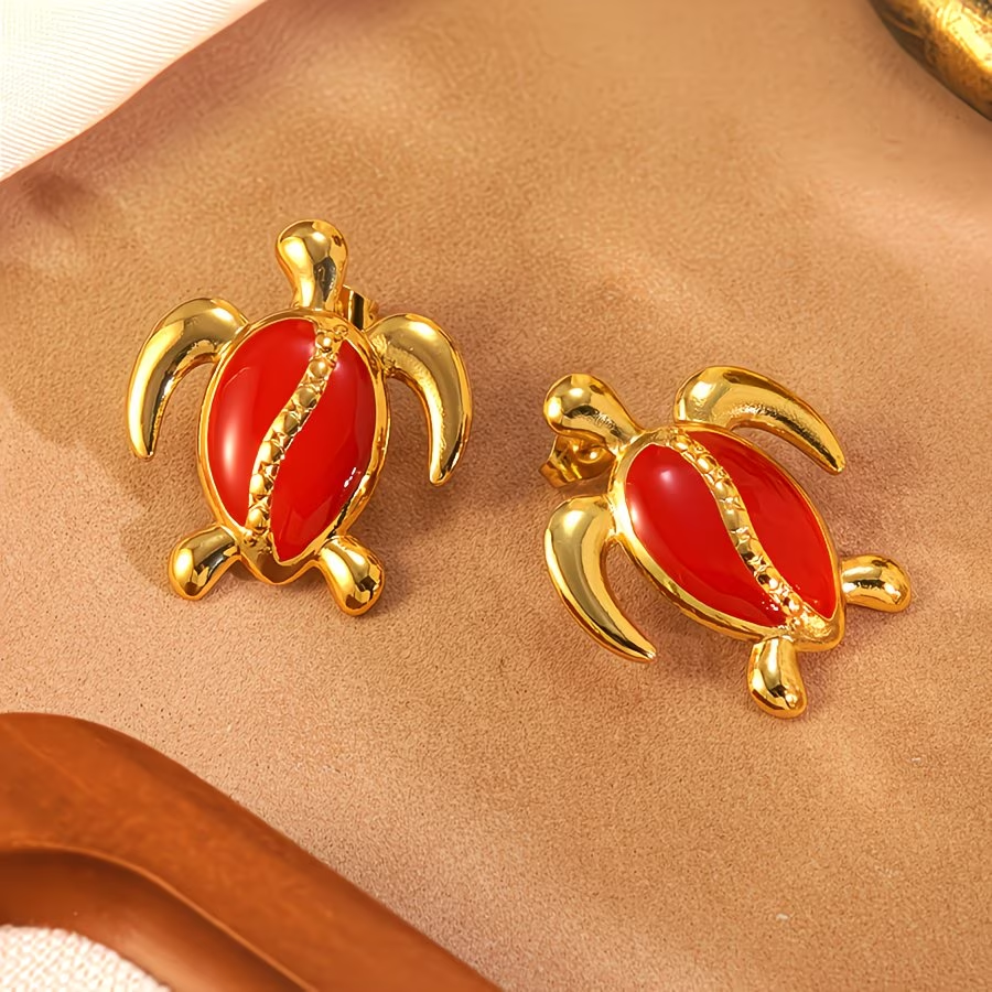 Turtle Gold Earrings