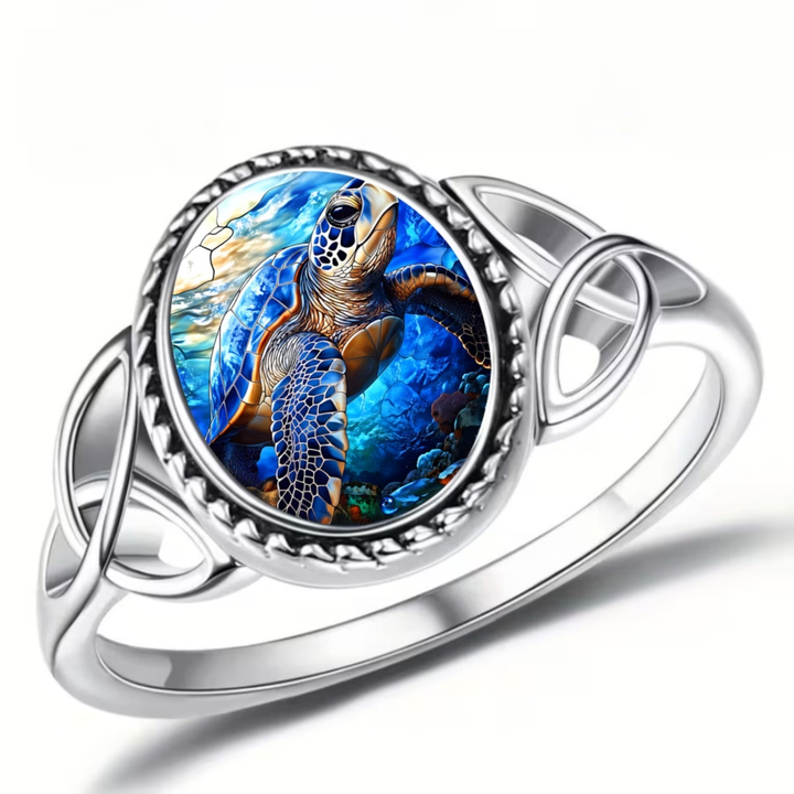 Turtle Seal Silver Ring