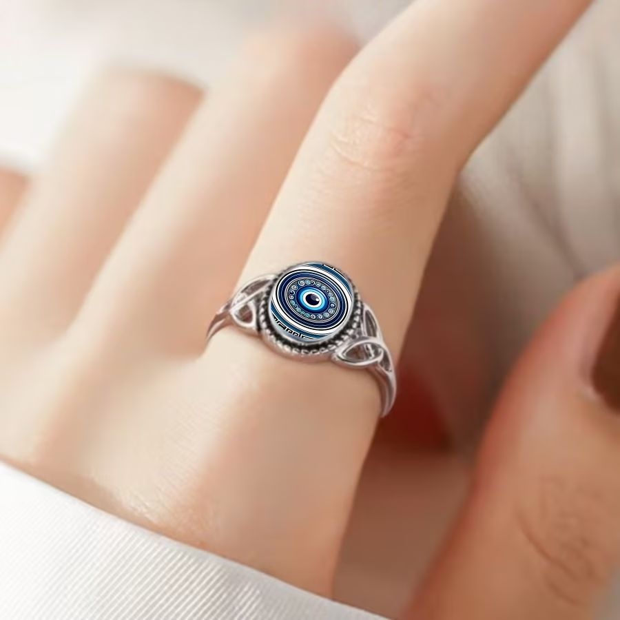 Nazar Eye Seal Silver Ring