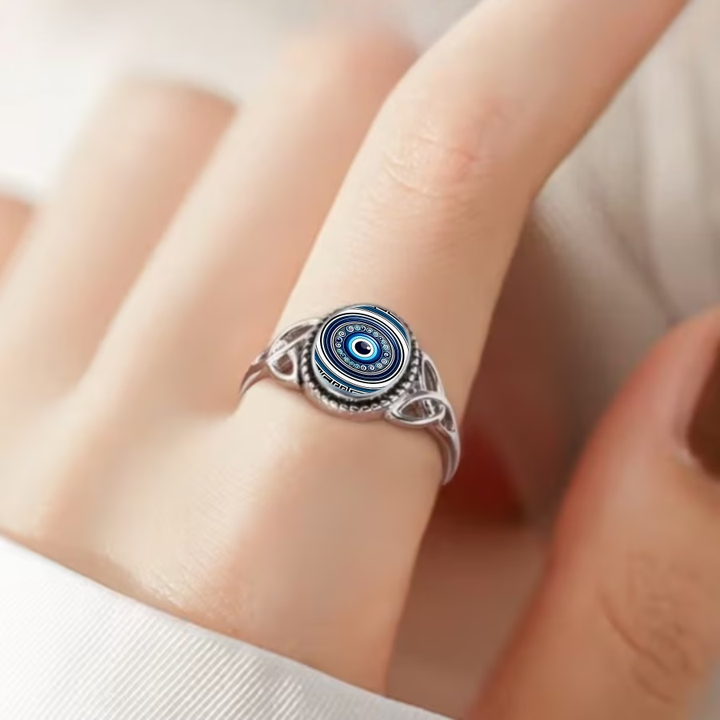 Nazar Eye Seal Silver Ring