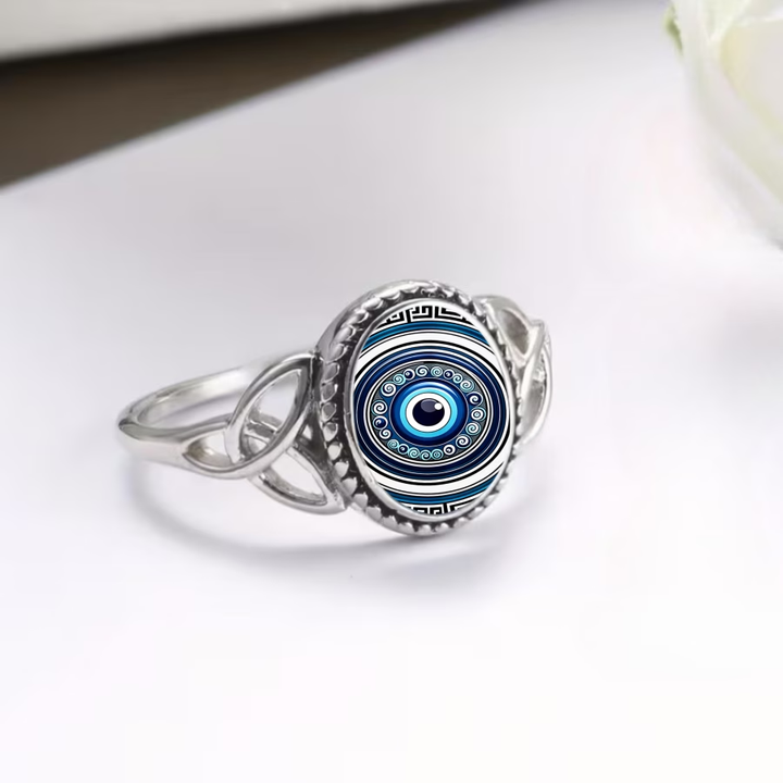Nazar Eye Seal Silver Ring